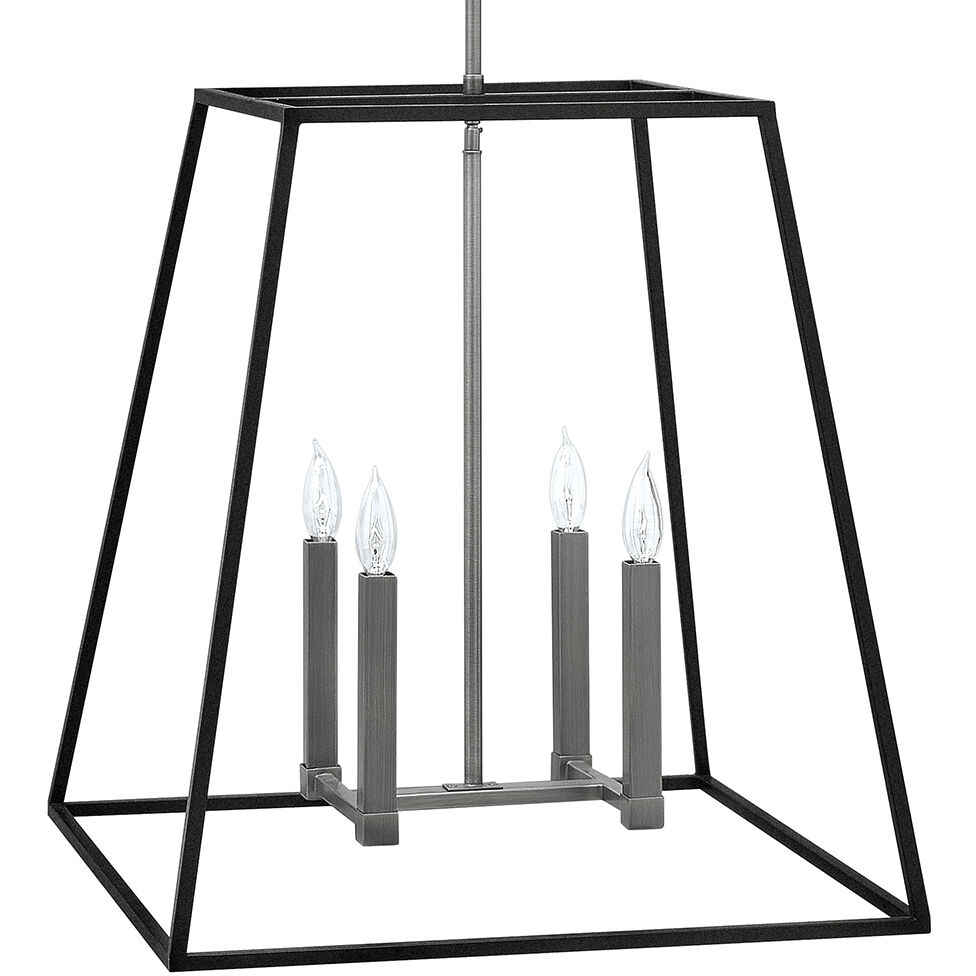 Fulton 4 Light 22 inch Aged Zinc with Antique Nickel Indoor Foyer Light Ceiling Light