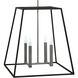 Fulton 4 Light 22 inch Aged Zinc with Antique Nickel Indoor Foyer Light Ceiling Light