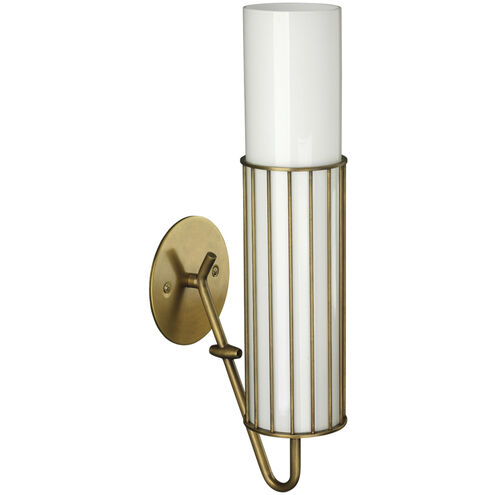 Torino 1 Light 4 inch Antique Brass & Opaque White Milk Glass Wall Sconce Wall Light