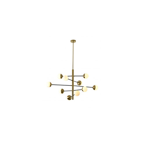 Canada 10 Light 39 inch Brass and Black Chandelier Ceiling Light