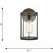 Luning 1 Light 10 inch Textured Black Outdoor Wall Lantern in Incandescent, Clear Glass, Small