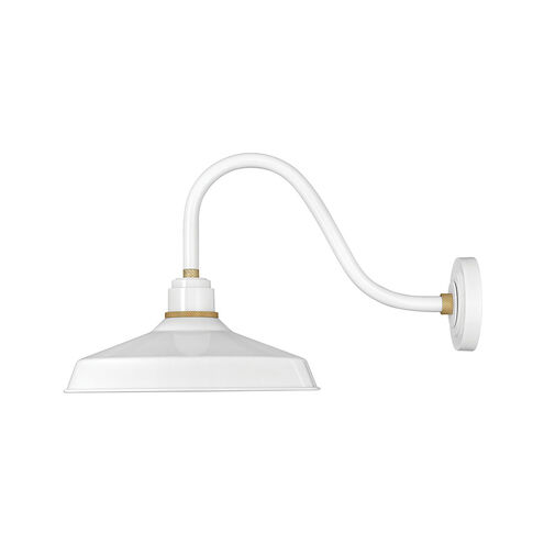 Foundry Classic Outdoor Wall Mount Barn Light in Gloss White, Gooseneck