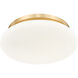 Soleil 1 Light 12 inch Modern Gold Flush Mount Ceiling Light