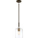 Studio 5 1 Light 7 inch Painted Bronze/Natural Brush Mini Pendant Ceiling Light