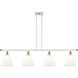 Ballston Ballston Cone LED 48 inch White and Polished Chrome Island Light Ceiling Light in Matte White Glass