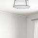 Trapezoid 4 Light 22 inch Black with White Flush Mount Ceiling Light