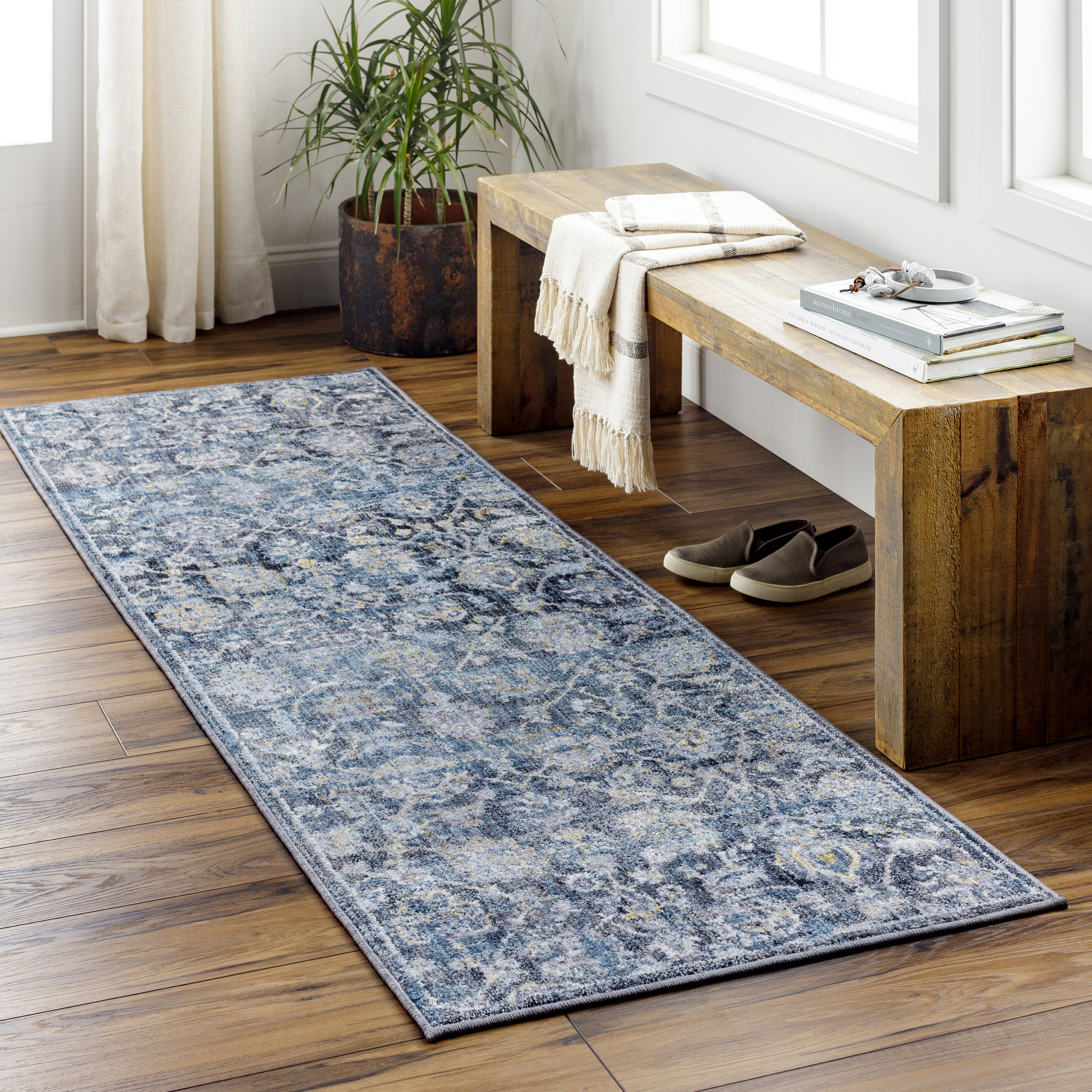 Babel 87 X 31 inch Grey Rug, Runner