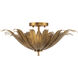 Eden 3 Light 18 inch Antique Gold Semi-Flush Mount Ceiling Light