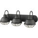 Neo-Industrial 3 Light 24.5 inch Matte Black Bathroom Vanity Light Wall Light