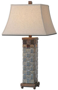 Mincio 31 inch 150 watt Distressed Dark Blue Glaze Table Lamp Portable Light