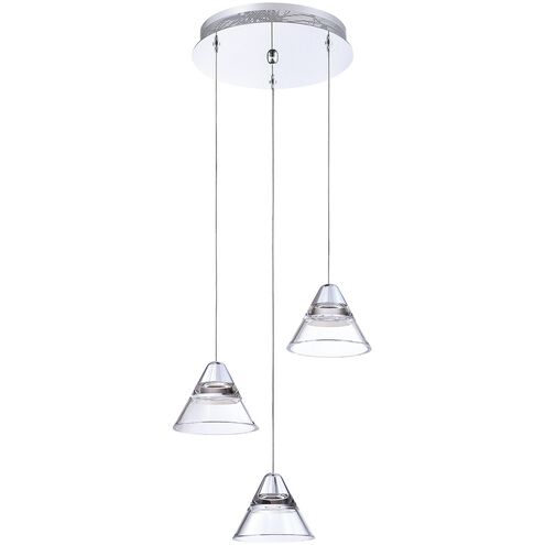 Geo LED 14.1 inch Chrome LED Pan Ceiling Light