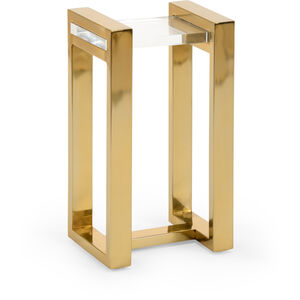 Chelsea House 21 X 12 inch Polished Brass/Clear Side Table