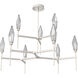 Rock Crystal LED Beige Silver Chandelier Ceiling Light, Round Belvedere