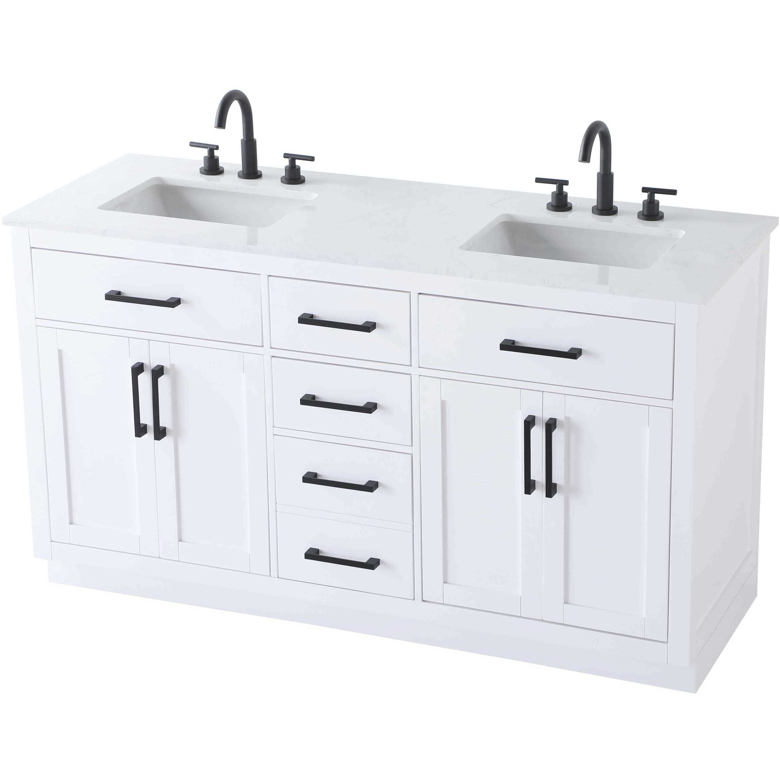 Alden 60 X 35 inch White Bathroom Vanity Cabinet