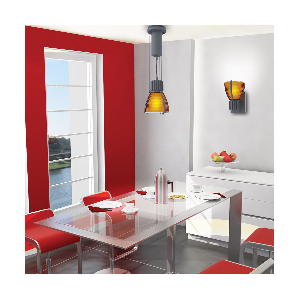 Architectural LED 5 inch Grey Powder Coated Pendant Ceiling Light in Architectural Amber