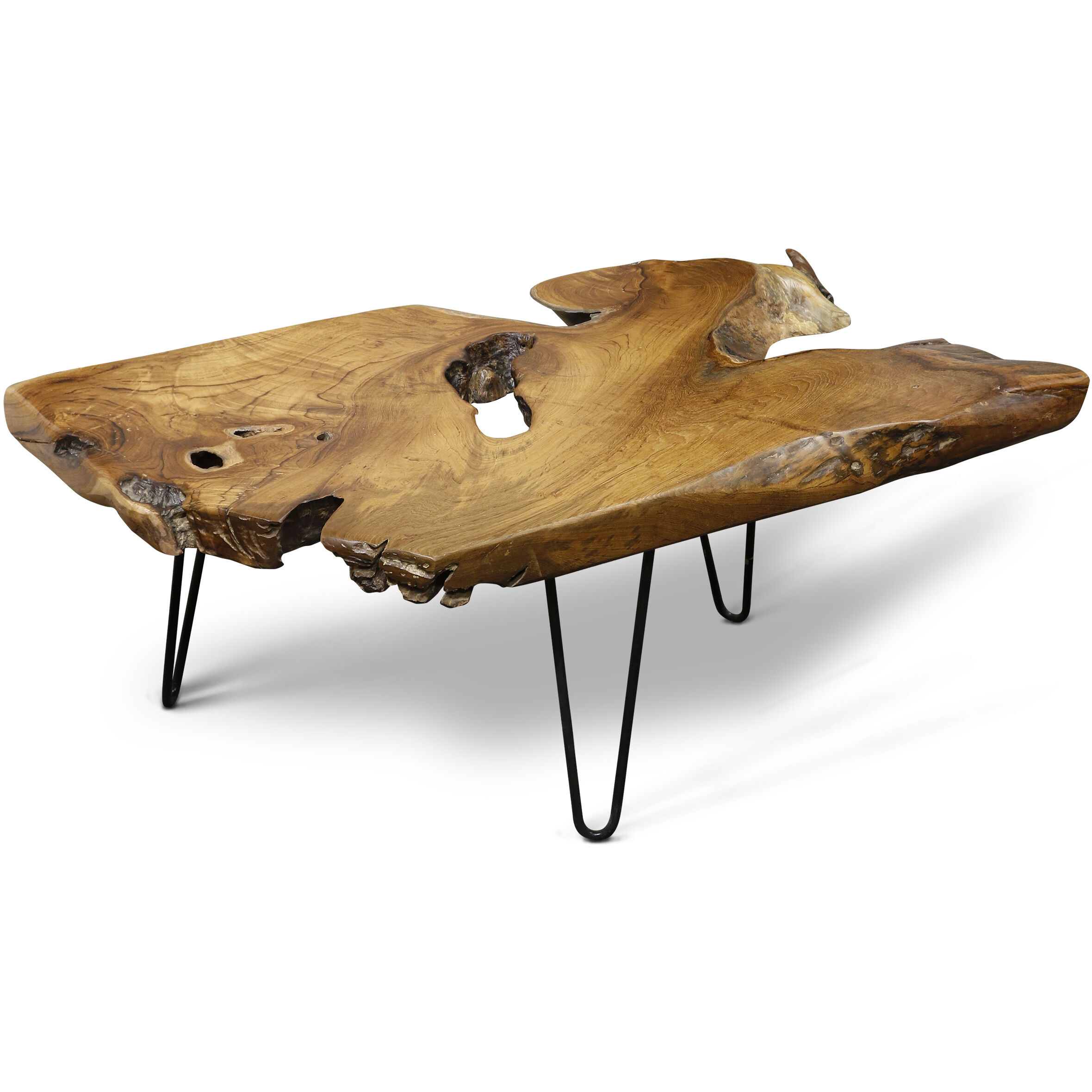 Badang 28 X 24 inch Natural and Black Coffee Table