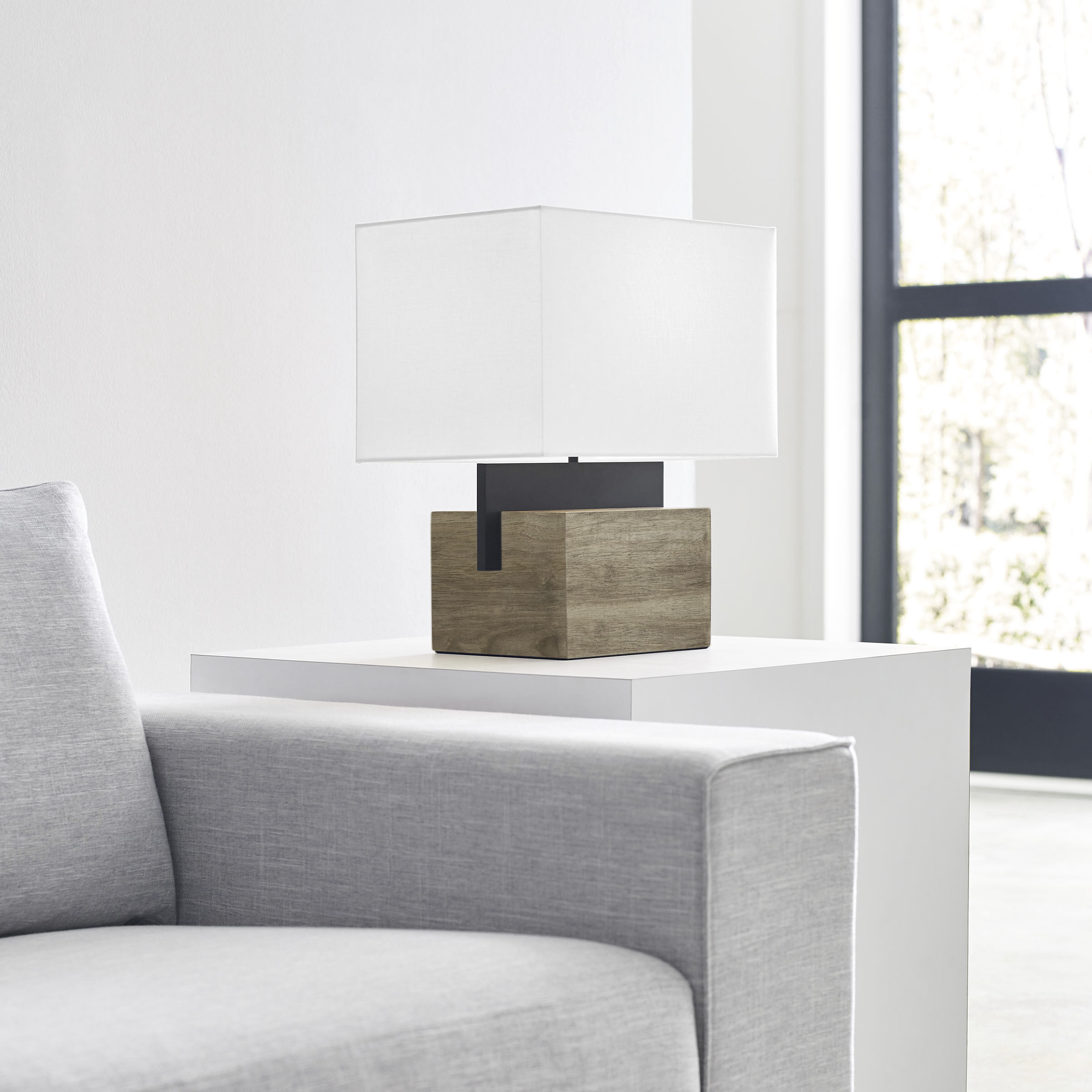 Clodagh Slab 18.1 inch 10 watt Nightshade Black Table Lamp Portable Light