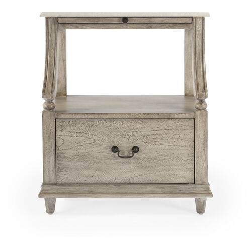 Mabel Marble 1 drawer Nightstand in Gray