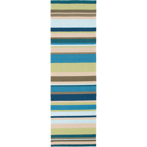 Rain 168 X 120 inch Lime/Teal/Dark Brown/Taupe/Pale Blue/Navy Outdoor Rug