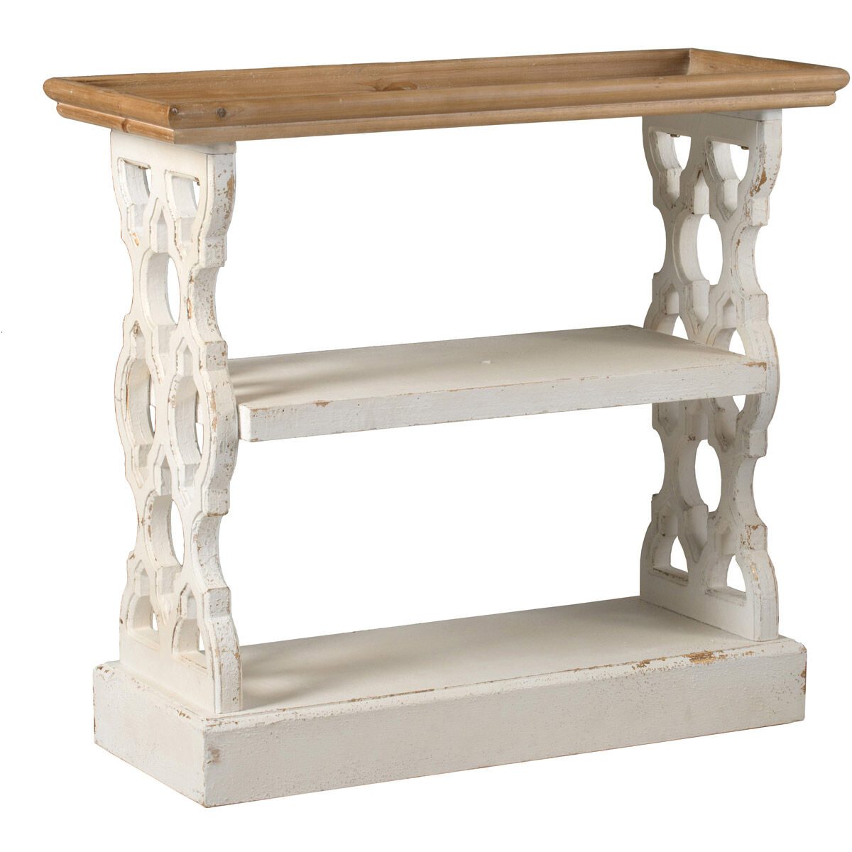 Anita 35.4 X 32.1 X 14.2 inch Distressed White and Natural Shelf