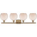 Ballston Farmhouse Chicken Wire 4 Light 36 inch Brushed Brass Bath Vanity Light Wall Light, Ballston