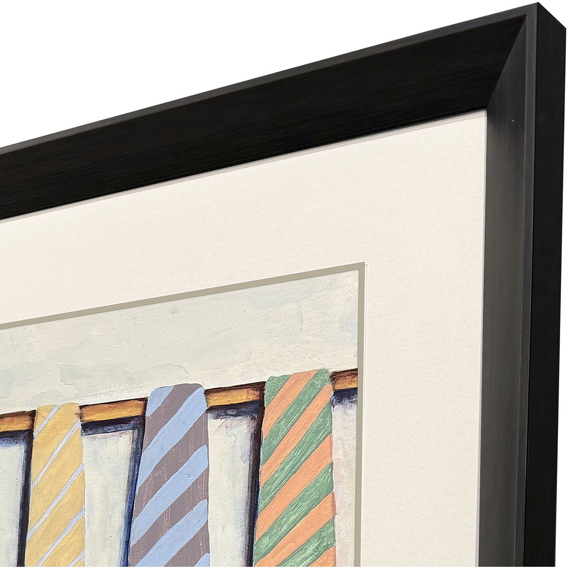 Hanging Ties Multi and Blue and Green and Yellow Framed Art