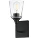 Hudson 1 Light 4.75 inch Black Wall Sconce Wall Light in Clear