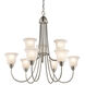 Nicholson 9 Light 34 inch Brushed Nickel Chandelier 2 Tier Ceiling Light, 2 Tier