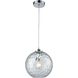 Watersphere 1 Light 10 inch Clear with Polished Chrome Mini Pendant Ceiling Light