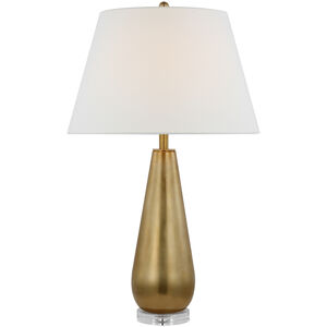 Chapman & Myers Aris 30 inch 15.00 watt Antique-Burnished Brass and Clear Glass Table Lamp Portable Light, Large