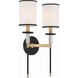 Hatfield Bath Wall Light in Black Forged with Vibrant Gold