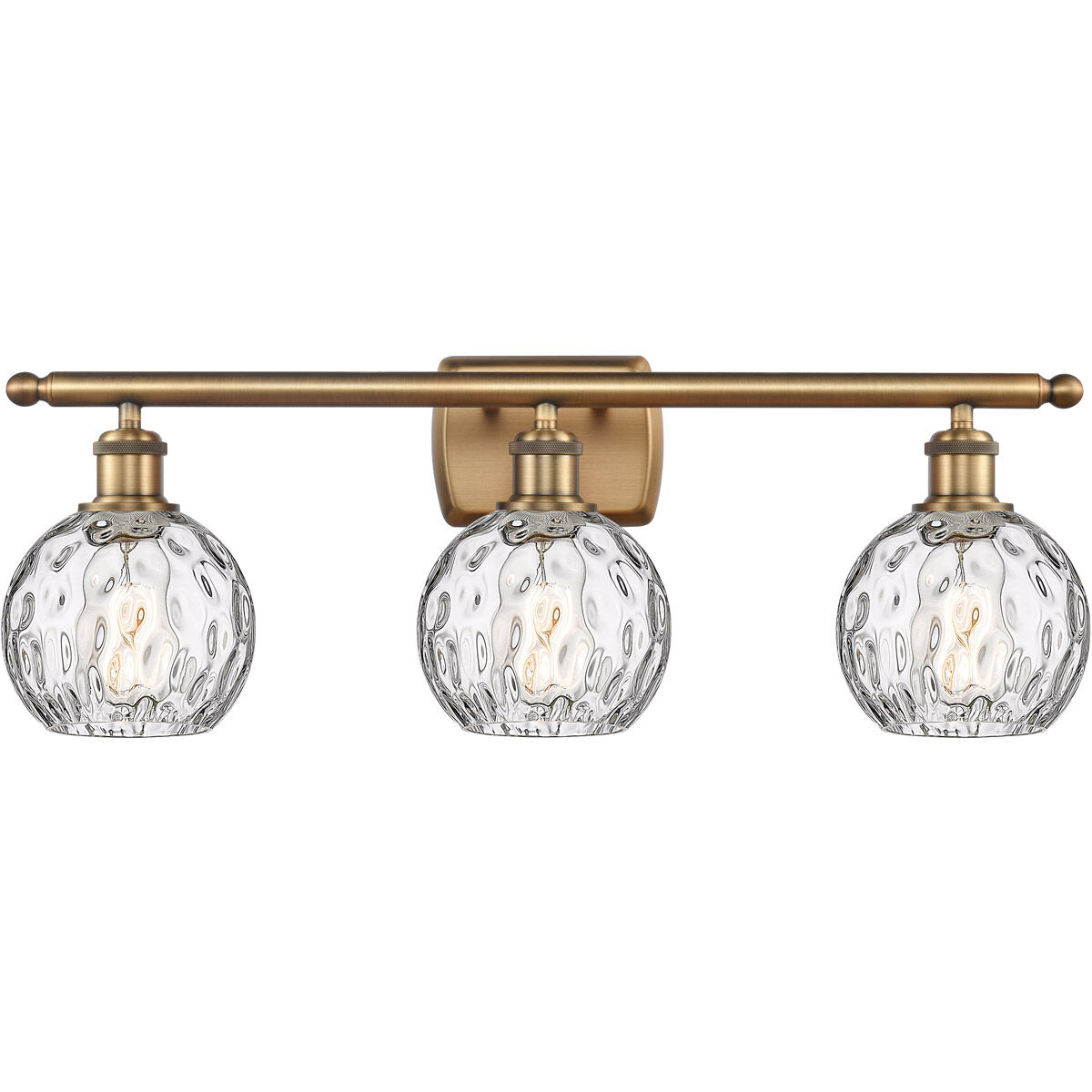 Ballston Athens Water Glass 3 Light 26 inch Brushed Brass Bath Vanity Light Wall Light