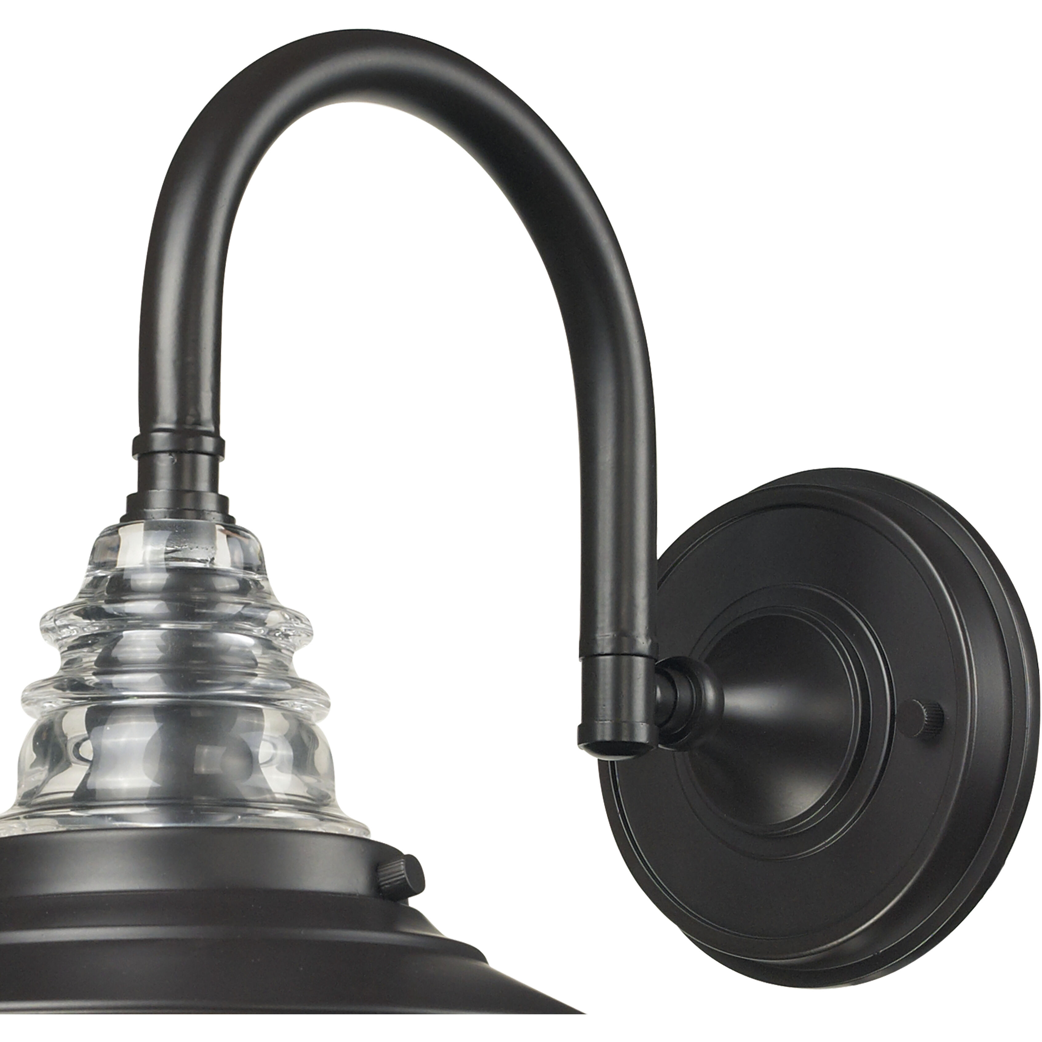 Insulator Glass Sconce Wall Light in Oil Rubbed Bronze