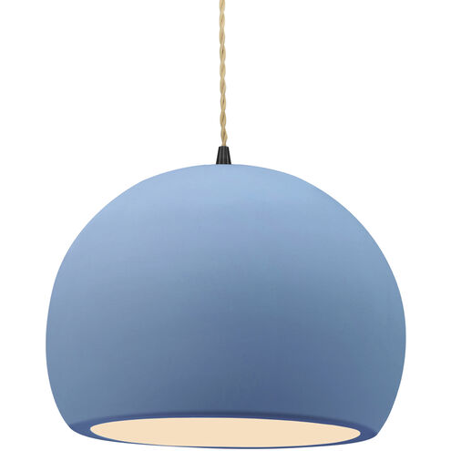 Radiance 1 Light 12.25 inch Sky Blue and Matte Black Pendant Ceiling Light