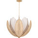 Costa Brava 10 Light 36 inch Vintage Gold Leaf Chandelier Ceiling Light