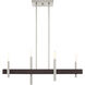 Denmark 4 Light 7 inch Brushed Nickel with Bronze Accents Chandelier Ceiling Light