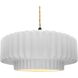 Radiance Collection - Pleated Tier Pendant Ceiling Light in Matte Black, Dedicated LED, Beige Twist Cord, Gloss White (outside and inside of fixture), 16.25W x 6H, Form+Finish+Function