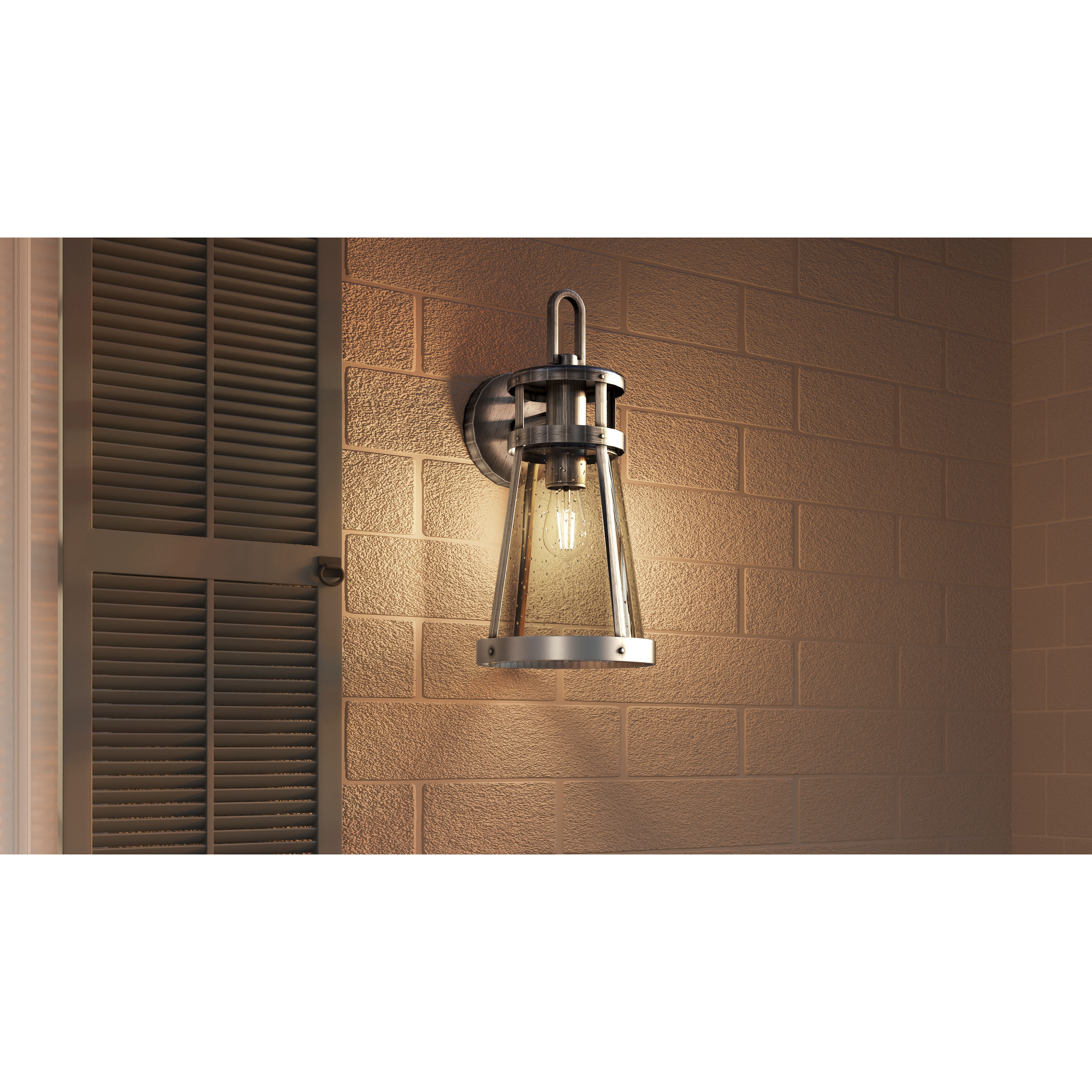 Barber 1 Light 17 inch Antique Brushed Aluminum Outdoor Wall Lantern