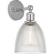 Edison Castile 1 Light 6 inch Polished Chrome Sconce Wall Light in Clear Glass