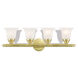 Neptune 4 Light 24 inch Polished Brass Bath Vanity Wall Light