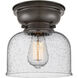 Aditi Large Bell LED 8 inch Oil Rubbed Bronze Flush Mount Ceiling Light in Seedy Glass, Aditi