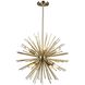 Sunburst LED 19 inch Satin Brass Chandelier Ceiling Light