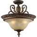 Regency 3 Light 19 inch Burnt Bronze Semi Flush Mount Ceiling Light