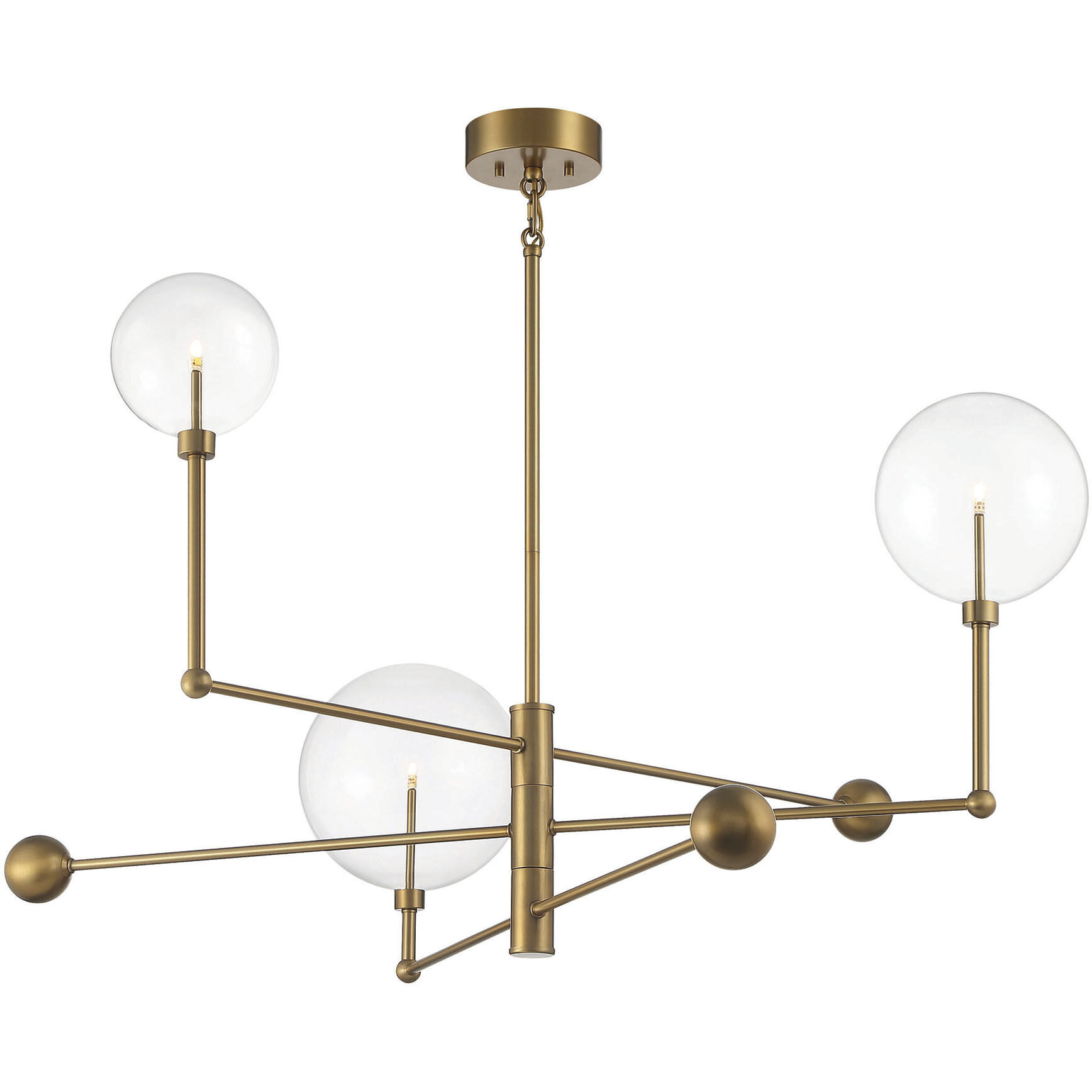 Modern LED 46 inch Natural Brass Chandelier Ceiling Light