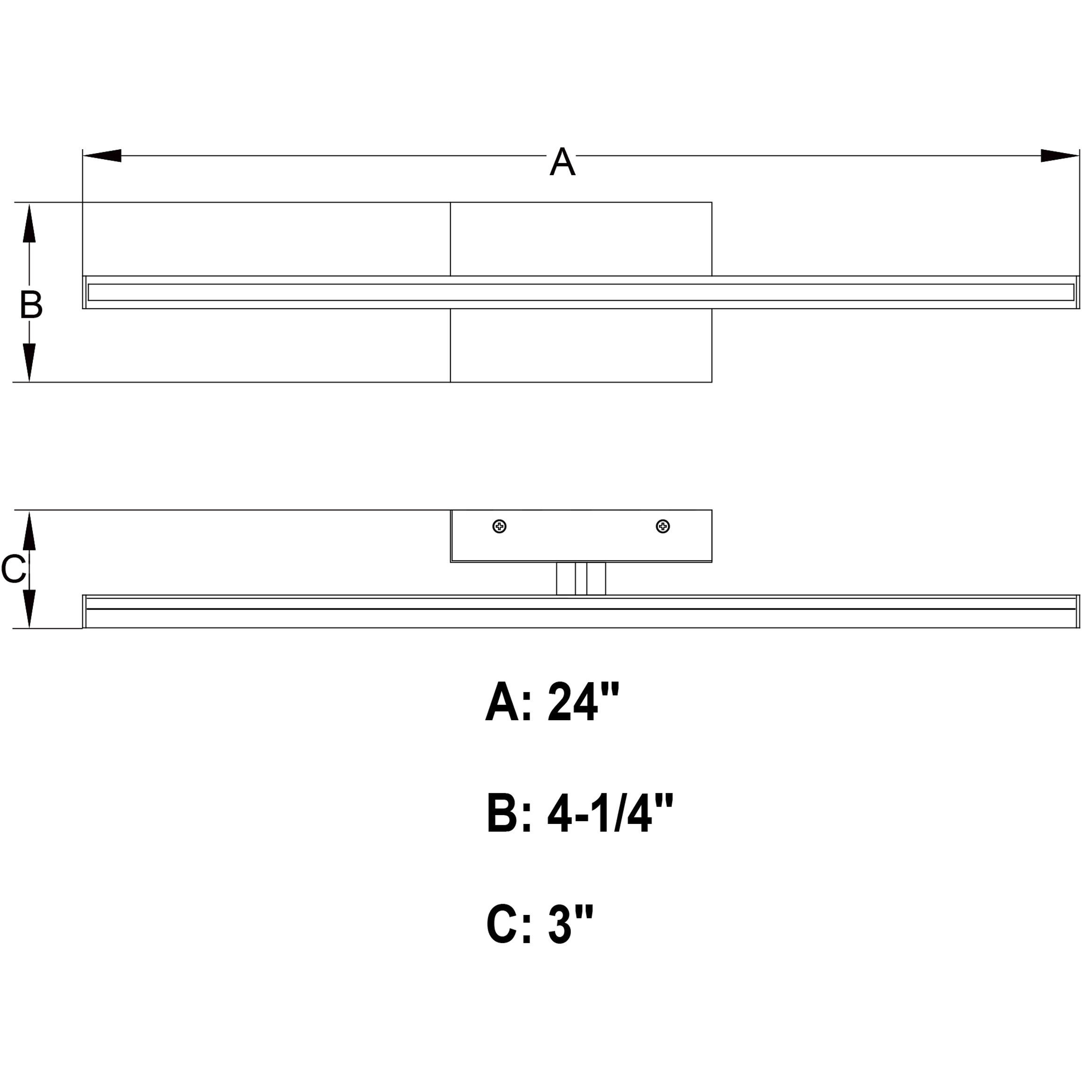 Ashburn LED 24 inch Matte Black Bathroom Light Wall Light