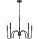 Jisele 5 Light 30 inch Matte Black Chandelier Ceiling Light