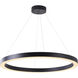 Canada LED 43.3 inch Matte Black Chandelier Ceiling Light