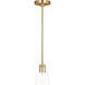 Miles 1 Light 4.5 inch Satin Brass Mini Pendant Ceiling Light