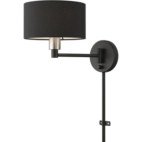 Bainbridge 14.75 inch 60.00 watt Black with Brushed Nickel Accents Swing Arm Wall Lamp Wall Light