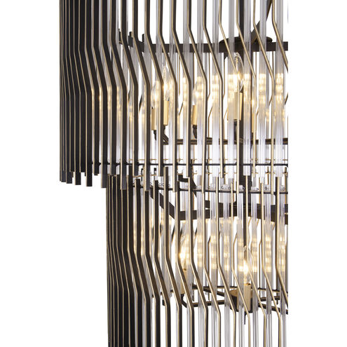 Park Row 14 Light 32 inch Matte Black and French Gold Chandelier Ceiling Light